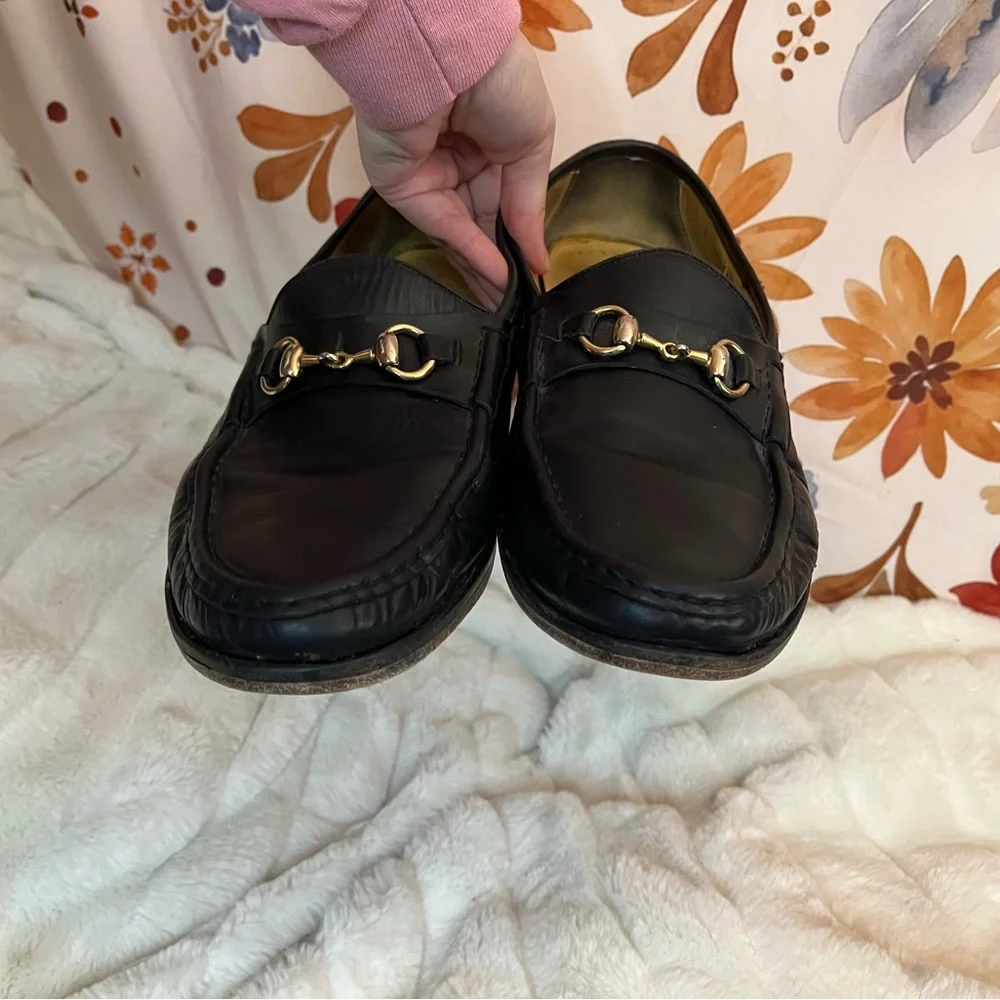 Cole Haan Mens 13M Black Gold Chain Accent Slip On City C01062 Work Loafers